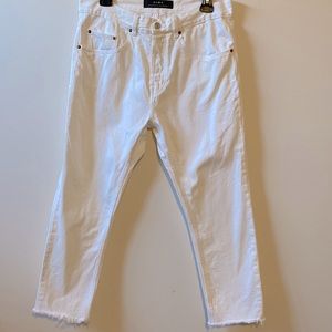 Zara High Rise White Jeans